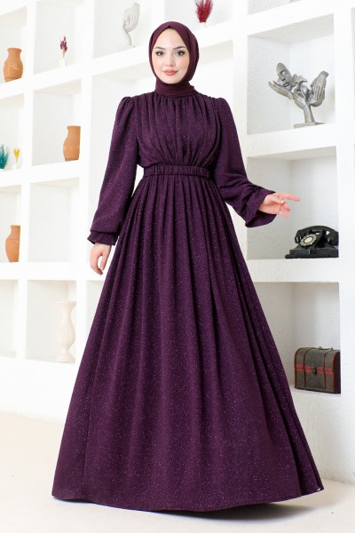 Argente Dentelle Robe de soiree Numero 4551 Violet