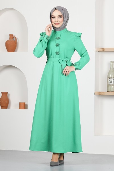Belted Dress Green