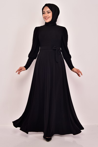 ASM - Kuşaklı Elbise Siyah ASM2587 (1)