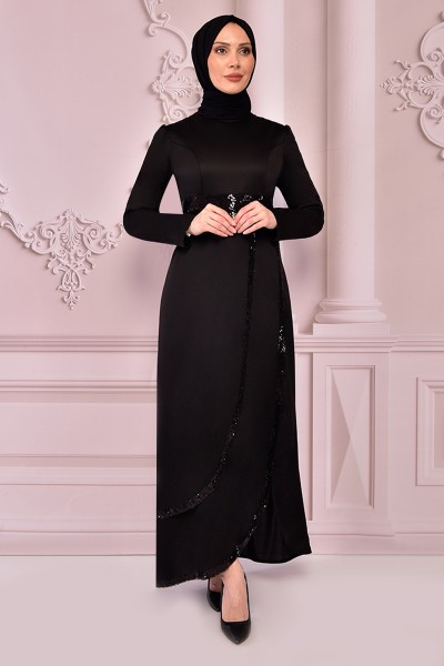 ASM - Pullu Elbise Siyah ASM2545 (1)